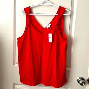 NWT, Loft XL, red v neck tank top
